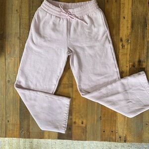 Aritzia cozy sweat fleece boyfriend wide Light Pink Sweatpants Drawstring XS reg